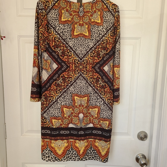 (1440) Chico's Woman's Long Sleeve Dress, Size: 0P Color: African Print - Picture 14 of 14